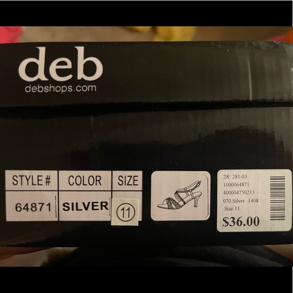 Silver/ Iridescent ankle wrap heel - Picture 3 of 3